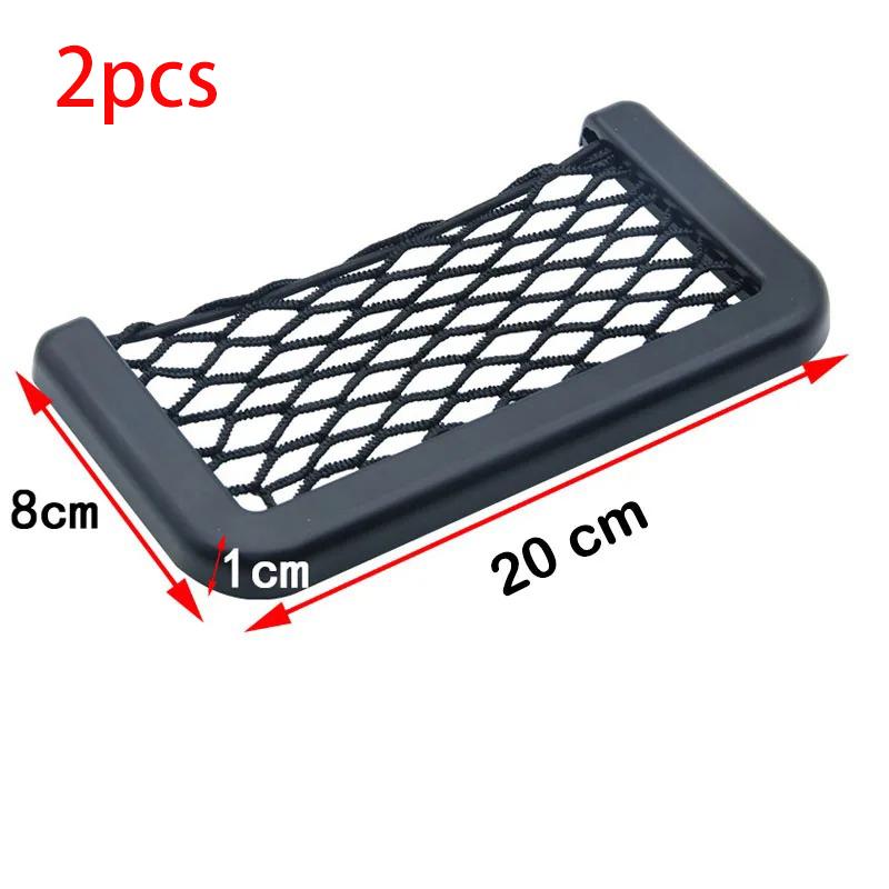 1/2pcs Universal Car Organizer Mesh Storage Bag Net Pocket Phone Holder Net Auto Seat Side Interior Back Sundries Pocket Holder