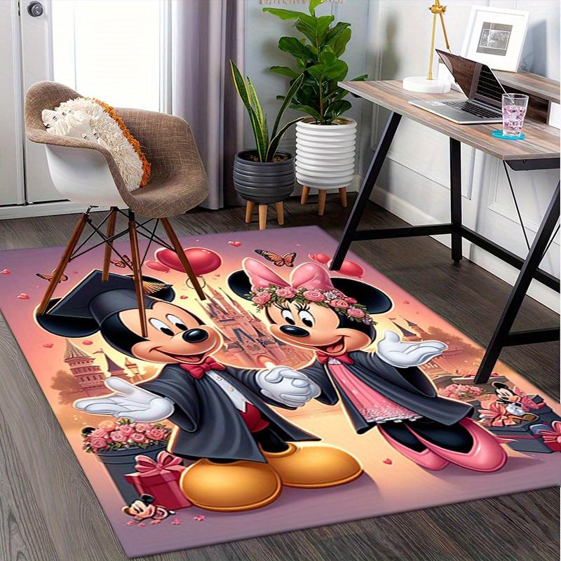 1pc Office Carpet, Desk Under Mat, Gift for Home Decor, Mickey Mouse Graduation Theme Rug, Romantic Valentine's Day Decoration