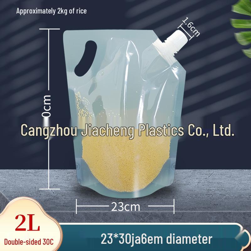 Large Transparent Spout Pouch for Grain Storage and Easy Portioning