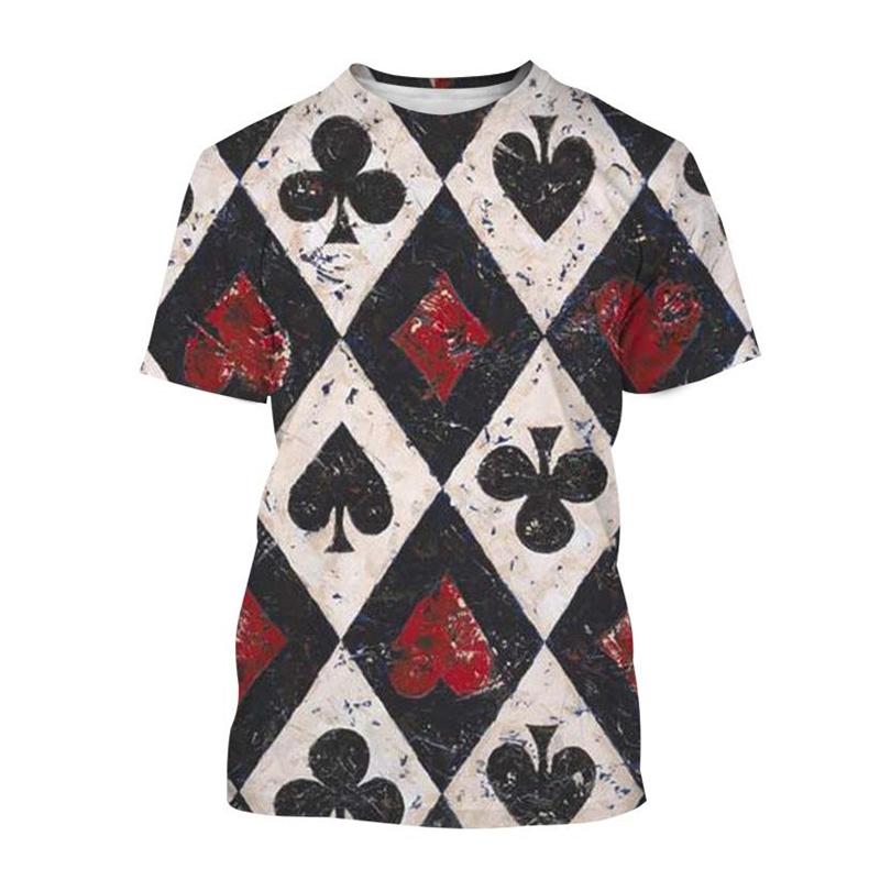 Футболка для мужчин в стиле ретро с 3D принтом в кости и покер, креативные крутые летние футболки с короткими рукавами, индивидуальная уличная футболка, топы, одежда