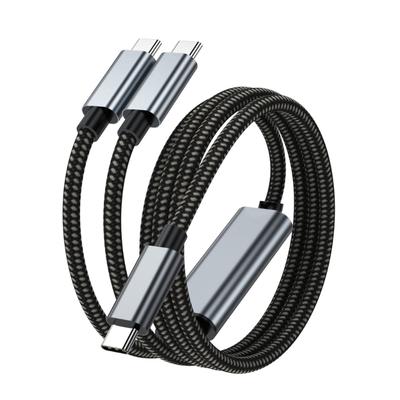 Кабель для быстрой зарядки 2 в 1 USB C, 100 Вт, двойной порт, Power Delivery, для ноутбуков, телефонов, планшетов, нейлоновая оплетка