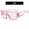 Oversized Hollow Out Square Sun Glasses Fashion One-Piece Lens Goggles Men Stylish UV Protection Sports Sun Eyeglass