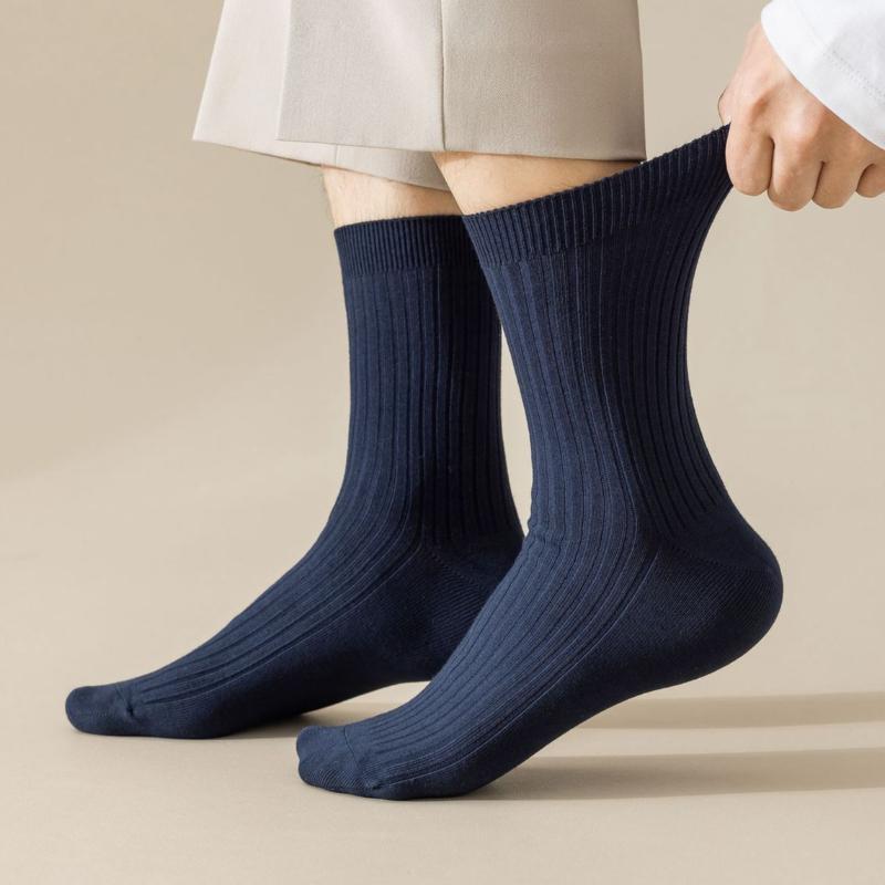 5/10 пар мужских хлопковых носков, удлиненные и утолщенные, теплые, дышащие и впитывающие пот носки