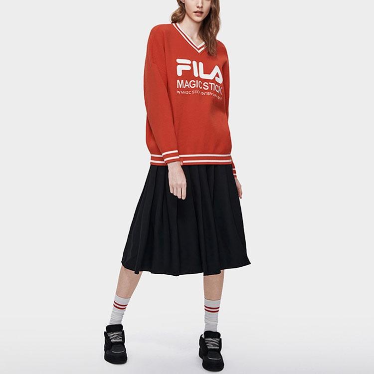 FILA Sweaters Women's Red V Neck Moderate Other F11W319401F-OR