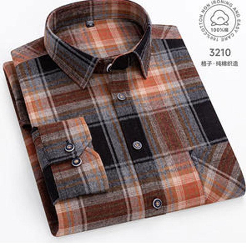 10XL 11XL 100% хлопок Осень Зима Рубашка для полных мужчин Длинный рукав высокое качество шерсть модная клетчатая повседневная немнущаяся