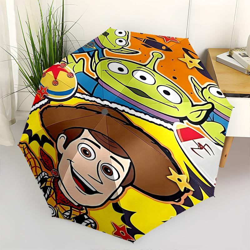 Toy Story, Aliens Themed Automatic Opening and Closing Umbrella, Brightly Colored 8-rib Portable Umbrella, Suitable for Men and Women, A Perfect Gift