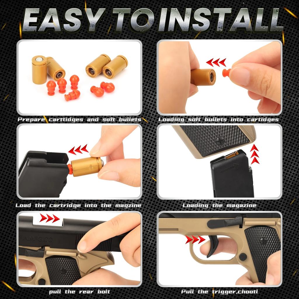 Набор с мягкими оболочками и мягкими пулями BSoft Shells And Soft Bullets Kit, Многоразовые аксессуары для активного веселья - Идеально подходит для множества игрушечных пистолетов, Прочный и безопас