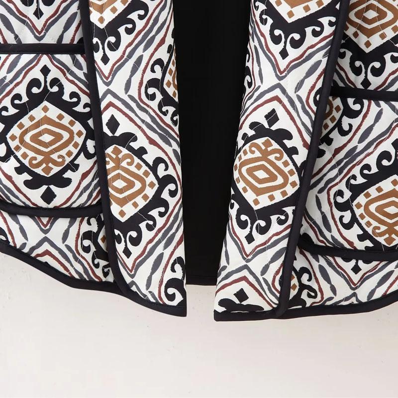 HXAO Зимняя женская куртка с принтом, стеганые пуховики, стеганые куртки, короткие стеганые пальто, модная женская свободная верхняя одежда