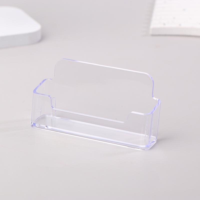 1Pc Clear Desk Shelf Box Storage Display Stand Acrylic Plastic Transparent Desktop Bussiness Card Holder Place Card Holder