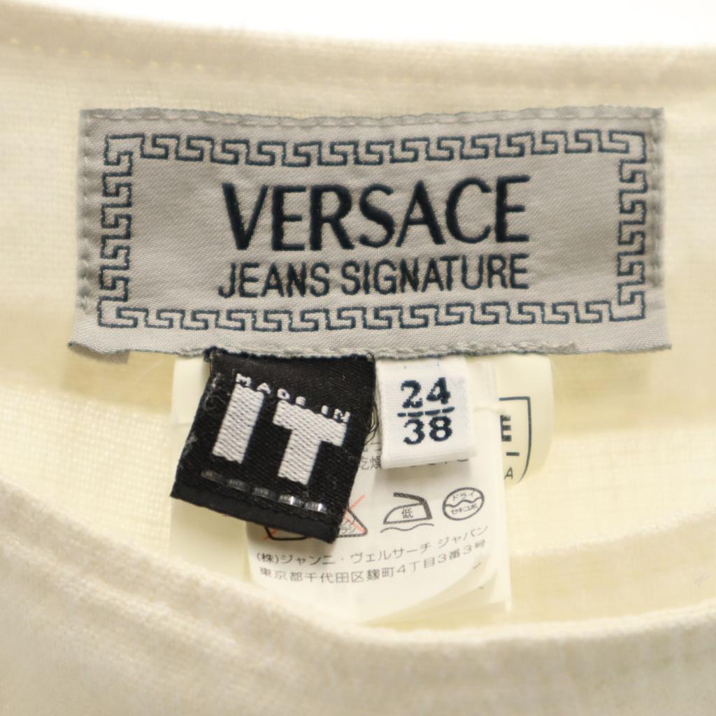 VERSACE JEANS SIGNATURE Сделано в Италии Лен Миди-длина Облегающая юбка 38 Женская Б/У