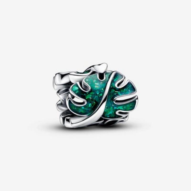 Luck Charm 925 Silver Four Leaf Clover Green Tree Frog Turtle Bead Pendant For Bracelet Women DIY Jewelry Gift