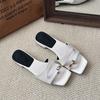 Fashion Clip Toe Women Slippers Flats Square Toe Sandals Shoes Woman Flip Flops Summer 2025 Trend Casual Dress Design Slides Sandalias