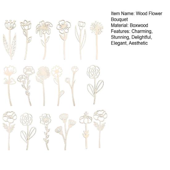 Деревянные декоративные фигурки полевых цветов для раскрашивания, таблички со стеблями, букет цветов в стиле бохо для дома, дня рождения, праздника, художественного оформления детской комнаты и спальни своими руками.