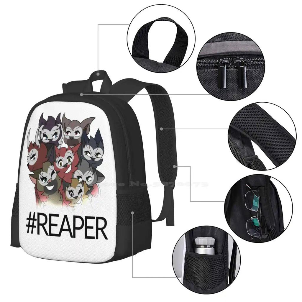 #reapers Дизайн Сумки Студенческий Рюкзак Petpyves Анимационный Сериал Youtube Origins Двенадцать 12