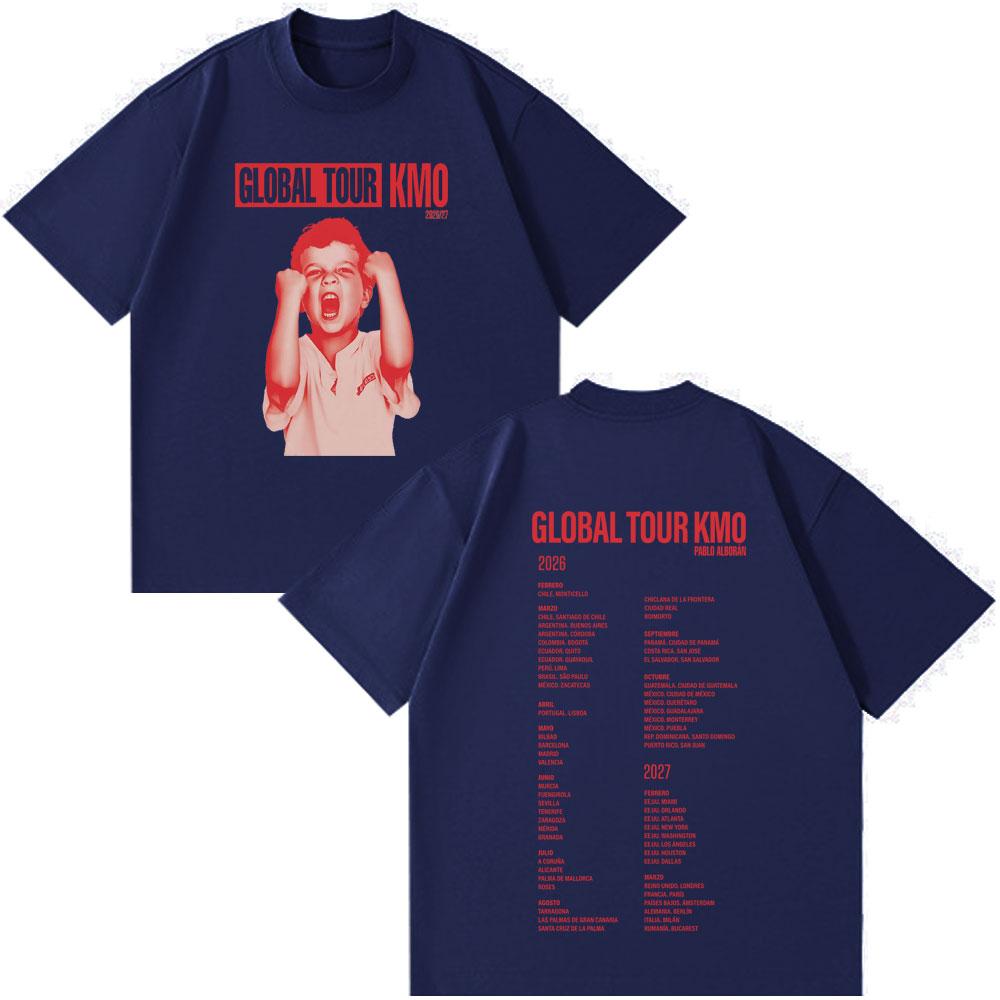 Singer Pablo Alborán Kmo Global Tour 20262027 Print T Shirt Men Women Hiphop Tshirts Shortsleeved Loose Casual TShirts Tops