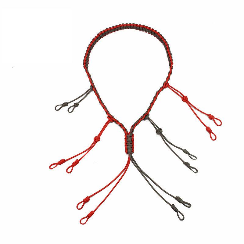 Outdoor Survival 12-Ring Multifunctional Paracord Whistle Lanyard