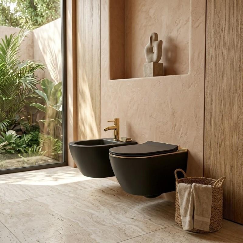 Freestanding Bidet Tap with Click-Clack Stopper, Gold Plated