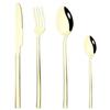 4Pcs Black Gold Cutlery Set Knives Fork Spoon Dinner Tableware Stainless Steel Dinnerware Party Kitchen Flatware Silverware Set