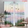 2pcs 2D Flat Printing Curtain Set Your Minds Above Nature 100% Polyester Without Electricity Birthday Party Use for Holiday