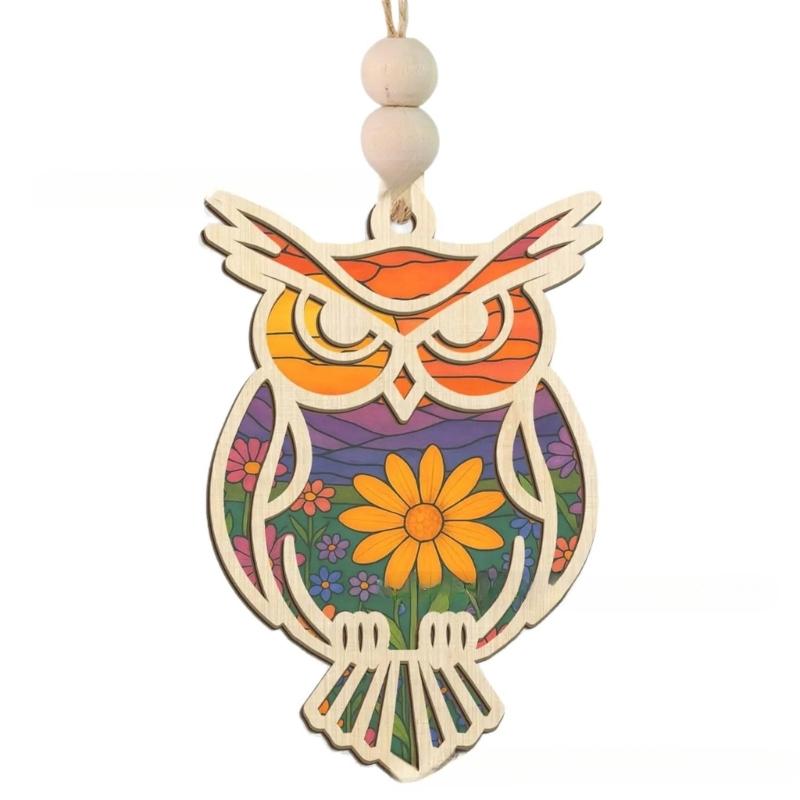 Elegant Owl Design Suncatchers with Story Card Door Window Decoration Perfect Gift for Special Event Outdoor Indoor