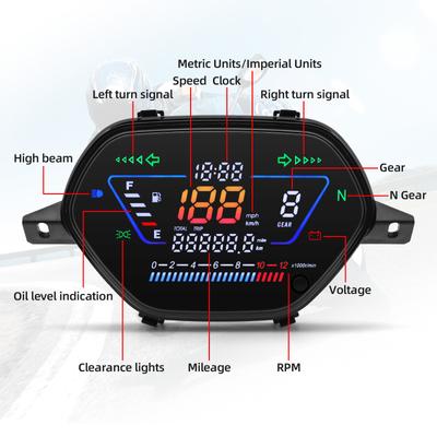 Для Honda WAVE100 110 Спидометр Мотоцикл 199Км Цифровой Мотоцикл Светодиодная Приборная Панель Тахометр Оборотов Одометр Мотоциклетный Счетчик