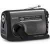 Sony Disaster Prevention Radio ICF-B300: Hand Crank Radio FMAM LED Light Mobile Phone Charging Solar Power Hand Crank Charging Black Small
