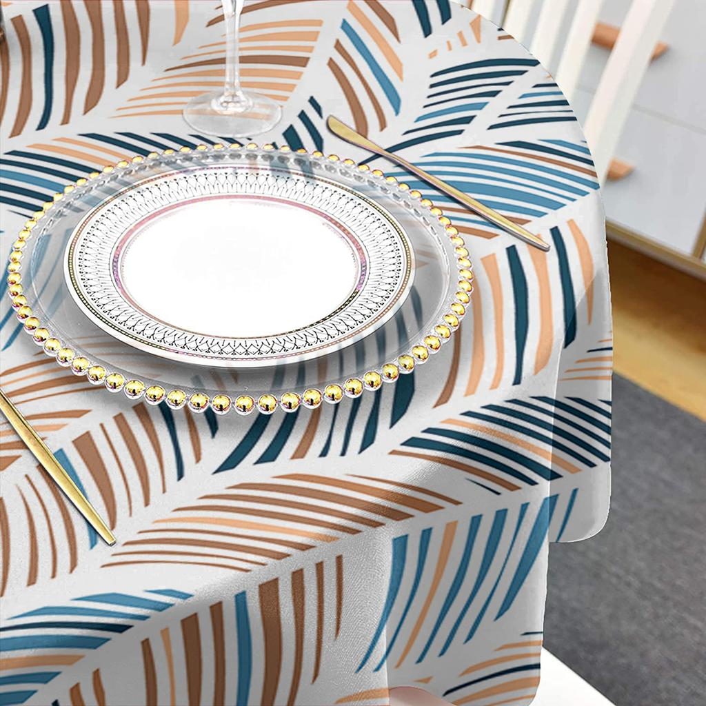 Summer Beach Texture Abstract Round Tablecloth Waterproof Table Cover For Wedding Party Decoration Dining Table Cover