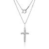 Ожерелье с подвеской в виде креста из 18-каратного белого золота, длина 40 см, сделано в Италии, винтовая цепь, k18 [PURÉZZA]