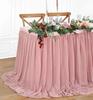 Chiffon Table Skirt Wedding Christmas Tablecloth Sheer Fabric for Sweetheart Table Birthday Party Cake Table Baby Shower Decor