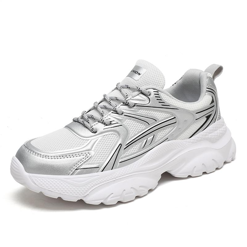 Всесезонные женские спортивные туфли, Дышащие женские спортивные туфли, Женские спортивные туфли на толстой подошве, увеличивающие рост