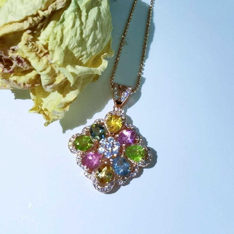 Sace Gems S925 стерлингового серебра 4*5 мм натуральный турмалин кулон ожерелья для женщин помолвка коктейльная вечеринка изящные ювелирные изделия