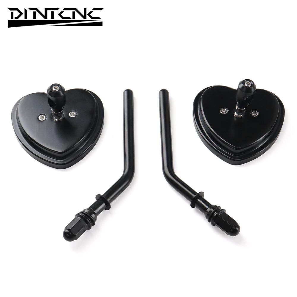 For Harley XL 883 X48 Fat Boy Heart Shape Rearview Mirror Side Motorcycle XL883N CVO Road Electra Glide Ultra Street Universal