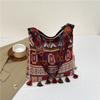Large Capacity Ethnic Style Crossbody Bags Geometric Bohemian Tote Bag Tassel Shoulder Bag  Travel