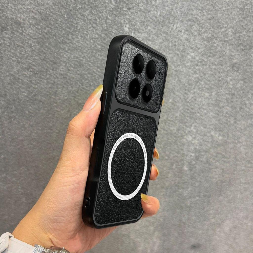 Улучшенный защитный чехол с большой защитой камеры для Xiaomi Redmi Note 15 5G, POCO M8 5G, роскошный кожаный чехол с магнитным кольцом