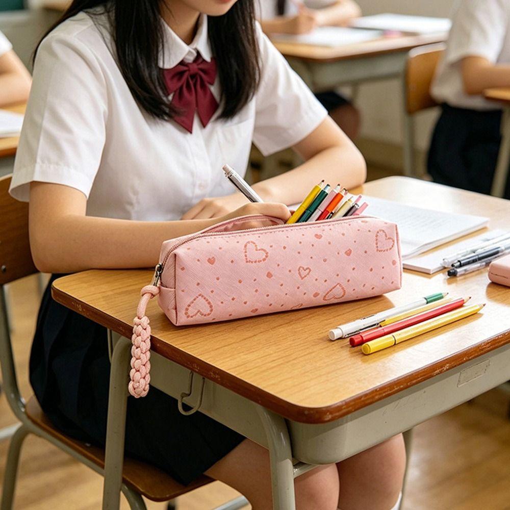 Canvas Pen Bag Large Capacity Pencil Pouch Multi-functional Pencil Case  Students