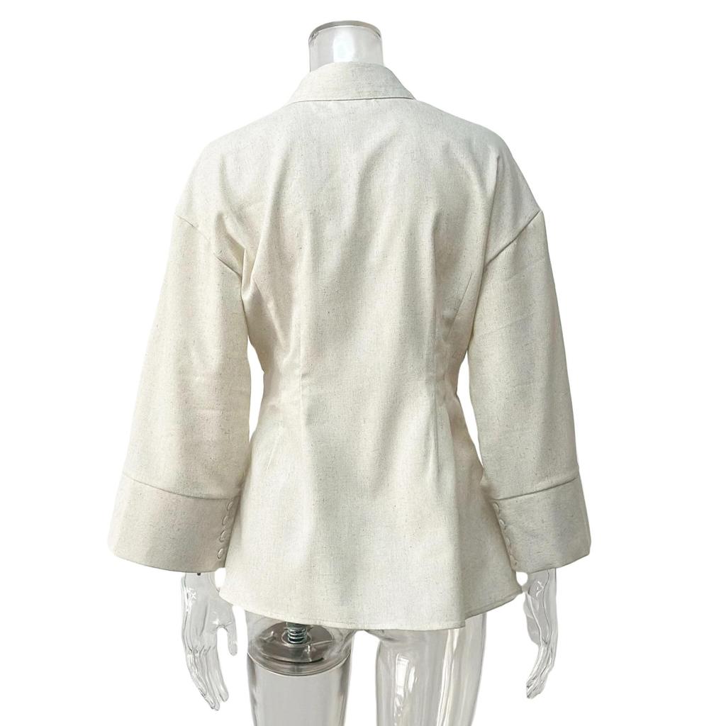 2026 Spring/Summer Simple Loose Linen Women's Shirt - Middle East Europe America