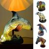 Animal Ornament Night Light Cat Lamp Stained Glass Resin Statue Decorative Desk Lamp Home Desktop Decor