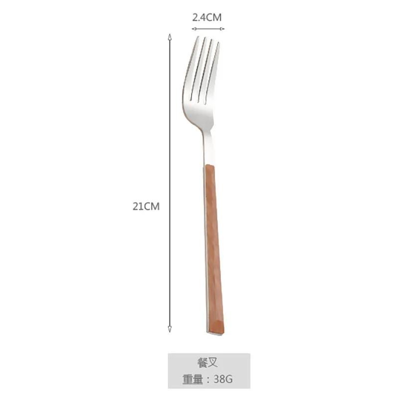 4 шт. Набор столовых приборов из нержавеющей стали 304, глянцевая серебряная деревянная посуда, западные ножи, вилки, чайные ложки, столовые приборы