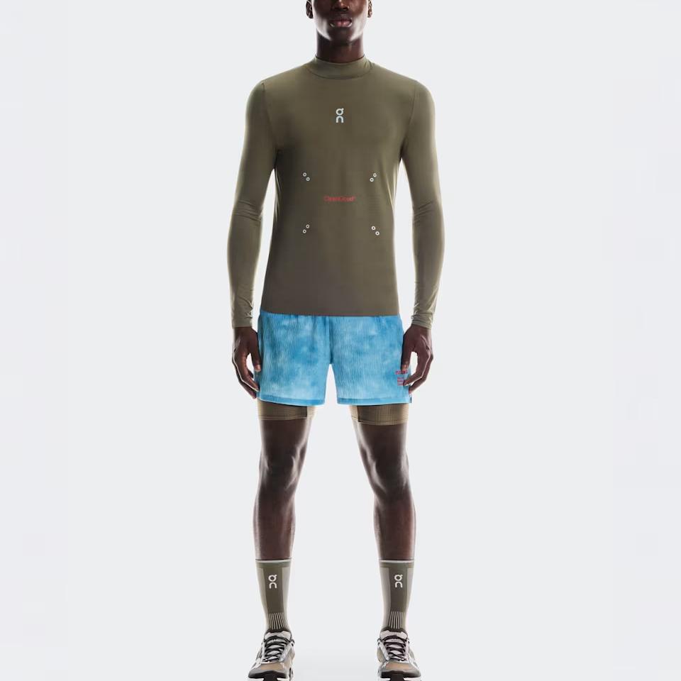 На X Pleasures X The Loop Collaborati SS25 Логотип бренда Fashi Дышащая футболка с длинным рукавом Мужские топы Оливковый 1MF10360153
