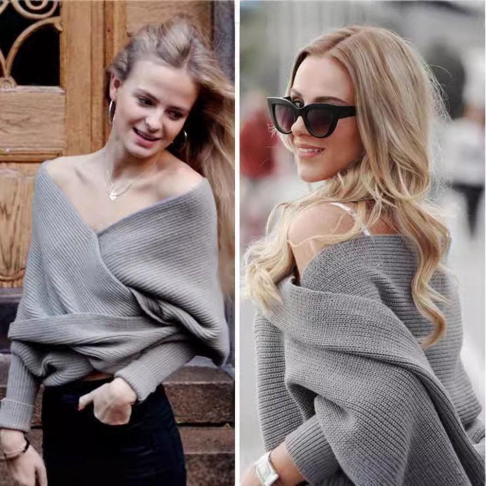 Trendy Long Neck Scarves Autumn Winter Scarf with Sleeves Gifts Knitted Wrap Shawl