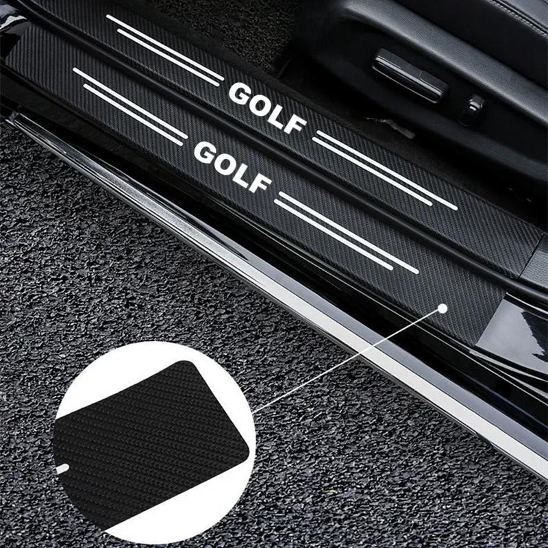 HAT1 Carbon Fiber Anti Scratch Scuff Pedal For VW Golf 4 5 6 7 R400 TCR MK2 MK4 MK5 MK6 MK7 Car Door Sill Protector Stickers