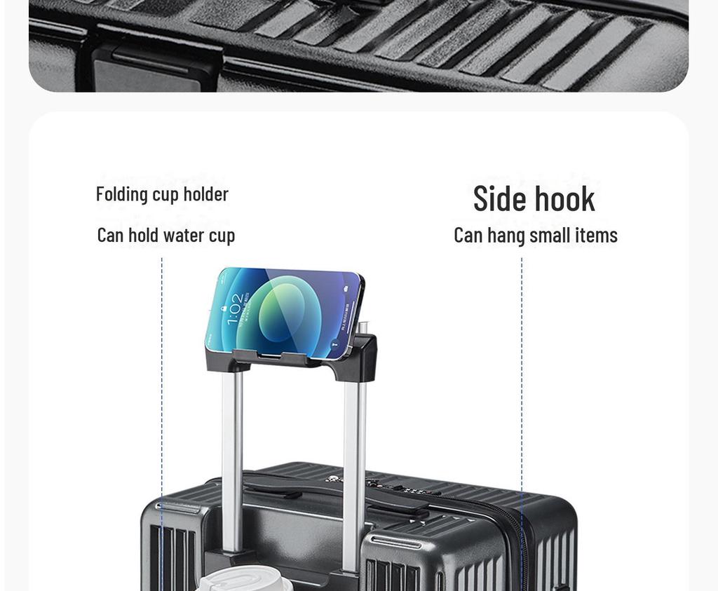 Yongsheng 20" Cabin Suitcase with Universal Wheels, Anti-Fall, 24" Optional, Front-Opening Trolley Case, Secure Lock.