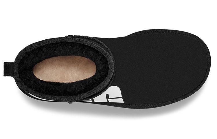 UGG Классические Ультра Мини Сломанный Логотип 'Черный Белый' Женские 1126373-BLK