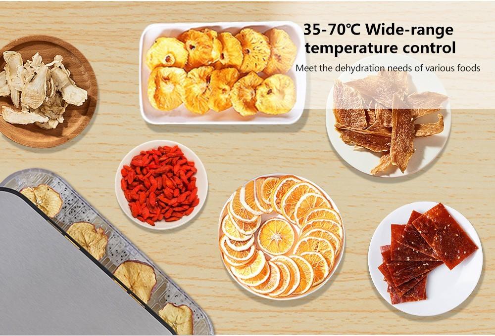 Сушилка-дегидратор для пищевых продуктов BioloMix BD1200, 5 лотков, не содержит BPA, цифровой таймер, контроль температуры, для фруктов и овощей