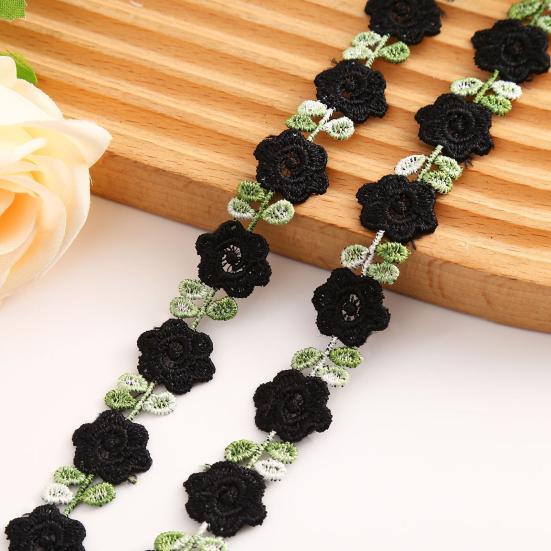 Цветочная кружевная отделка ленты Яркий цвет широко используется DIY ремесла вышитые крючком кружевные отделки ткани украшения