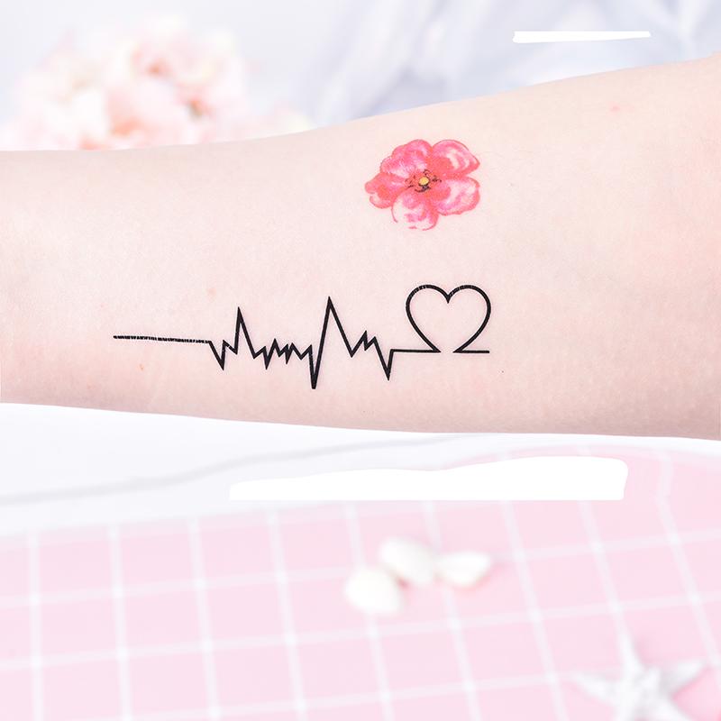 Heart Tattoos Temporary Ecg Tattoo Products Waterproof Disposable Tattoo Sticker