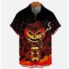Fashion Halloween Graphic Hawaiian Shirt For Men Pumpkin Head Ghost 3D Printed Blouse Holiday Casual Men's and Women's Fashion Shirt
