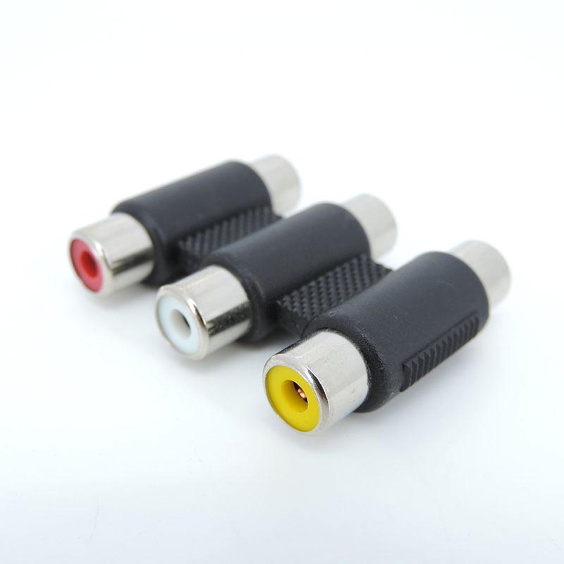 1pcs Audio Video Connector RCA 2rca 3rca Female To RCA 2rca 3rca Female AV Coupler Gold Plated Adapter Plug Socket Converter