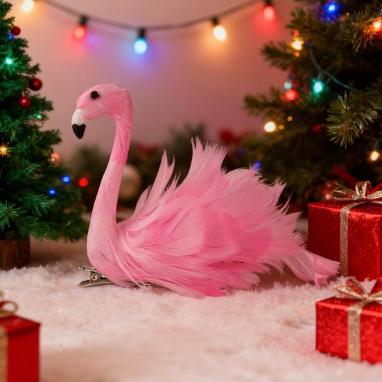 Розовая заколка для волос с перьями фламинго, мягкие искусственные перья, металлическая клипса, розовая тематика, шпилька для волос, летний декор, аксессуары для волос