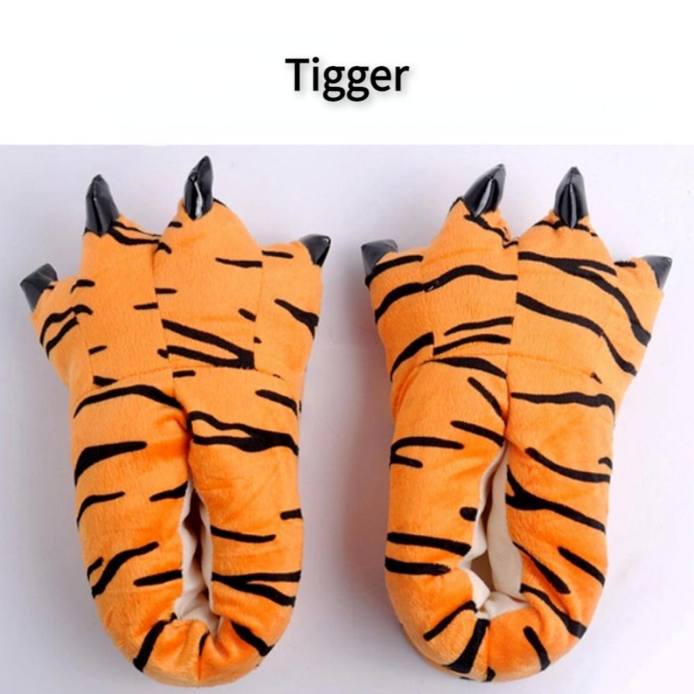 Winter Warm Soft Indoor Floor Slippers Unisex Shoes Paw Funny Animal Christmas Monster Dinosaur Claw Shoes